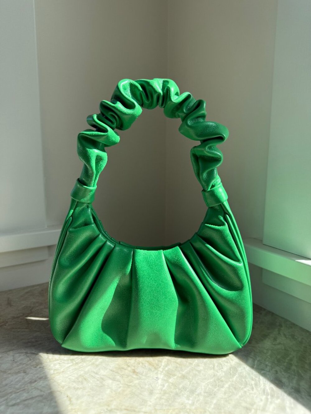 JW PEI Gabbi Ruched Hobo Handbag - Grass Green